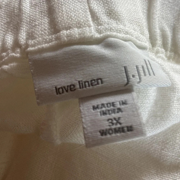 J Jill Love Linen 100% Linen Cropped Pants 3X NEW White - Picture 2 of 3